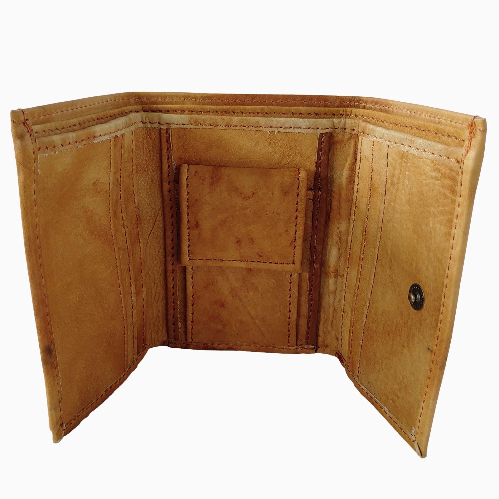  Men Real Leather Trifold Wallets Card Slots Blocking Slim Wallet Handmade Purse